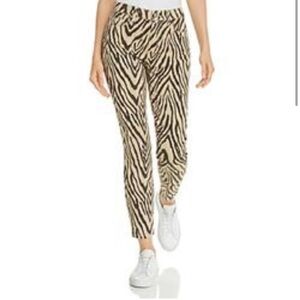Current Elliott High Waist Ankle Skinny Jeans Khaki Zebra Size 25 N